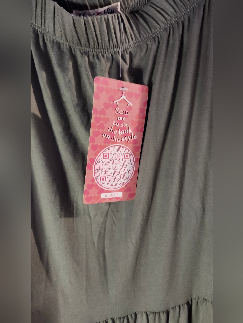 La Hearts Olive Green Tiered Maxi Skirt - Picture 3 of 6